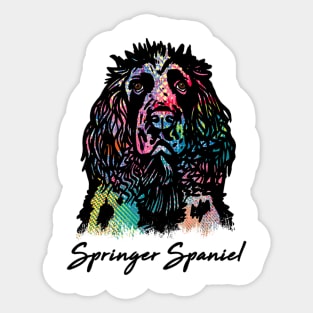 Springer Spaniel Dog - Tie Dye Color Sticker